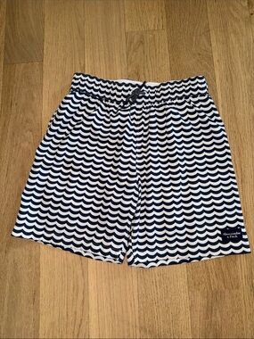 Abercrombie & Fitch kids Navy and White Wave-Print Swim Trunks Sz 11/12